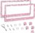 Amiss Bling License Plate Frame for Women, 2Pack Rhinestone Handcrafted Crystal Premium Stainless Steel, Stainless Steel Car Accessories with Diamond Sparkle Glitter Caps (Pink)