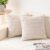 Aegero Pack of 2 Corduroy Decorative Throw Pillow Covers 18×18 Inch Soft Striped Pillow Covers Modern Farmhouse Home Decor for Sofa Living Room Couch Bed(Cream White)