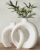7.2″Hx8.9″H Donut Shape Decorative Vase Set of 2, Ceramic, Modern Minimalism Styles, Flowers or Plant Table Vases for Home Decor Living Room Shelf Entry Console Mantle Dining Centerpiece (Matte White)