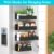 Metal 4 Pack Magnetic Spice Storage Rack Organizer for Refrigerator and Oven, Black Fridge Organizers and Storage