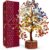 Chakra Tree of Life Birthday Gifts for Women, Mom, Sister, Friends, Handmade Healing Crystal Tree Bring Money, Positivity & Good Luck, Boho Home, Room and Office Desk Decor, Unique Gifts for Mother